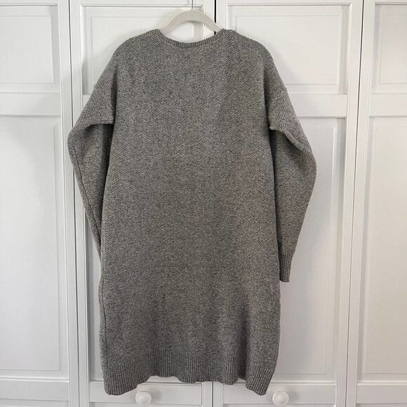 Club Monaco Italian Yarn Wool Silk Grey Long Sleeve Sweater Dress Size Medium - Picture 3 of 13